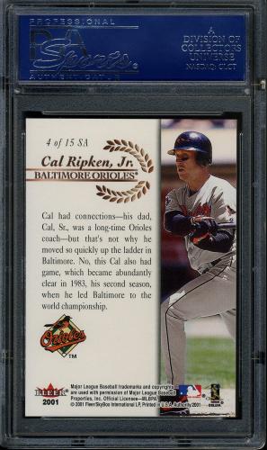 2001 Fleer Authority Seal of Approval #4 Cal Ripken PSA 10 #16548036 - Back