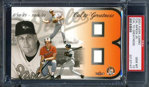 2001 Fleer Ripken Cal to Greatness Jumbo Numbered Cal Ripken PSA 10 #22137147