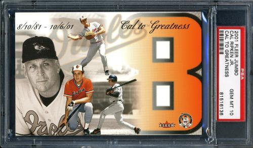 2001 Fleer Ripken Cal to Greatness Jumbo Cal Ripken PSA 10 #81516136