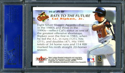 2001 Fleer Futures Bats to the Future #BF14 Cal Ripken PSA 10 #14209252 - Back
