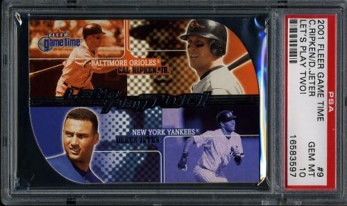 2001 Fleer Game Time Let's Play Two #LT9 C.Ripken/D.Jeter PSA 10 #16583597