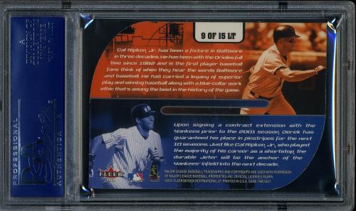 2001 Fleer Game Time Let's Play Two #LT9 C.Ripken/D.Jeter PSA 10 #16583597 - Back