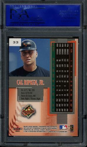 2001 Fleer Genuine #33 Cal Ripken PSA 10 #30980468 - Back