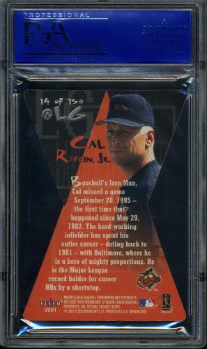 2001 Fleer Genuine @ Large #14 Cal Ripken PSA 9 #30980469 - Back