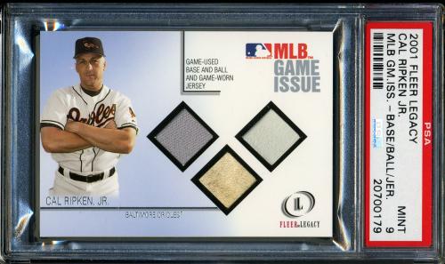 2001 Fleer Legacy MLB Game Issue Base-Ball-Jersey #8 Cal Ripken PSA 9 #20700179