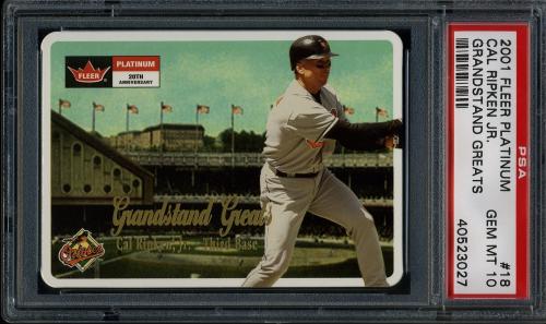 2001 Fleer Platinum Grandstand Greats #GG18 Cal Ripken PSA 10 #40523027