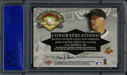 2001 Fleer Platinum Lumberjacks Cal Ripken PSA 10 #30980472 - Back