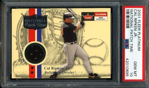 2001 Fleer Platinum National Patch Time Cal Ripken Black S1 PSA 10 #42010695