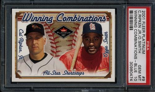 2001 Fleer Platinum Winning Combinations Blue #09 C.Ripken/O.Smith PSA 10 #30980474