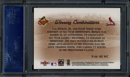 2001 Fleer Platinum Winning Combinations Blue #09 C.Ripken/O.Smith PSA 10 #30980474 - Back