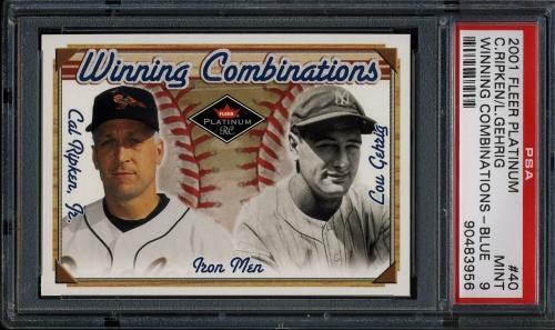 2001 Fleer Platinum Winning Combinations Blue #40 C.Ripken/L.Gehrig PSA 9 #90483956