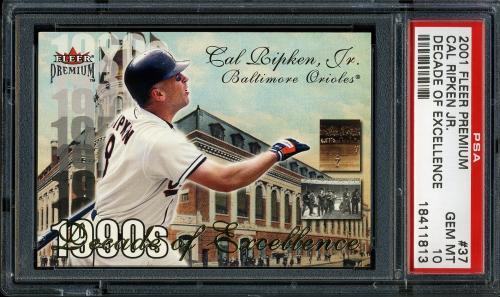 2001 Fleer Premium Decades of Excellence #DE37 Cal Ripken PSA 10 #18411813