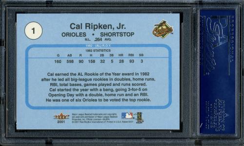 2001 Fleer Ripken Commemorative 50000 #01 Cal Ripken Jr. PSA 10 #16861421 - Back