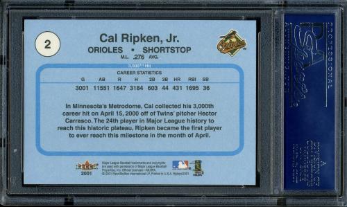 2001 Fleer Ripken Commemorative 50000 #02 Cal Ripken Jr. PSA 10 #16861422 - Back