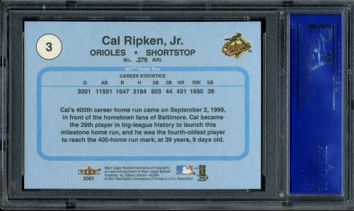 2001 Fleer Ripken Commemorative 50000 #03 Cal Ripken Jr. PSA 10 #31449239 - Back