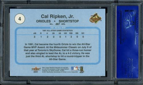 2001 Fleer Ripken Commemorative 50000 #04 Cal Ripken Jr. PSA 10 #31449238 - Back