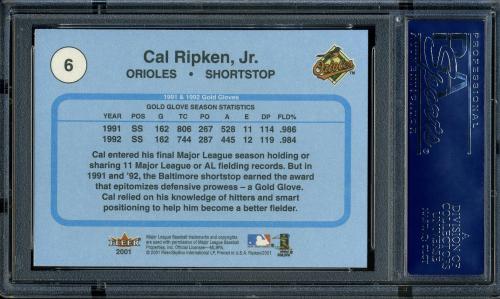 2001 Fleer Ripken Commemorative 50000 #06 Cal Ripken Jr. PSA 10 #16861423 - Back