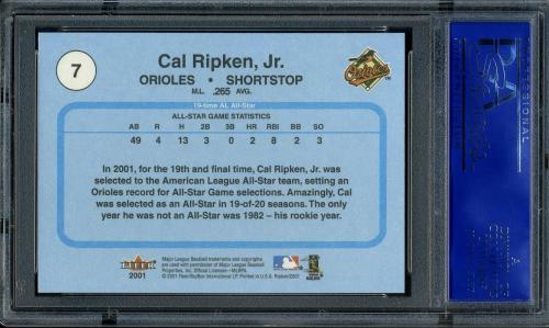2001 Fleer Ripken Commemorative 50000 #07 Cal Ripken Jr. PSA 10 #31449236 - Back
