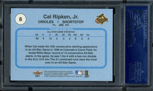 2001 Fleer Ripken Commemorative 50000 #08 Cal Ripken Jr. PSA 9 #16861424 - Back
