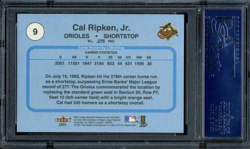 2001 Fleer Ripken Commemorative 50000 #09 Cal Ripken Jr. PSA 10 #16861425 - Back