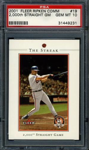 2001 Fleer Ripken Commemorative 50000 #19 Cal Ripken Jr. PSA 10 #31449231