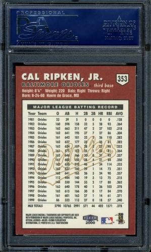 2001 Fleer Ripken Commemorative 50000 #59 Cal Ripken Jr. PSA 10 #16861470 - Back