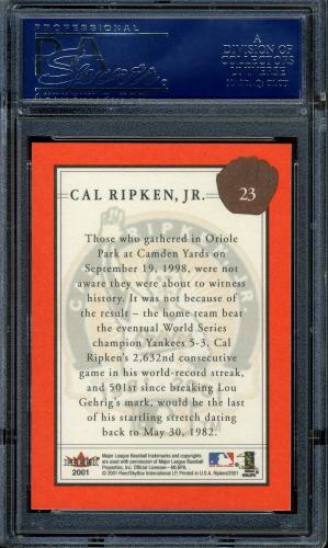 2001 Fleer Ripken Commemorative 50000 #23 Cal Ripken Jr. PSA 10 #16861435 - Back