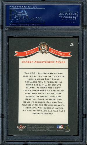 2001 Fleer Ripken Commemorative 50000 #26 Cal Ripken Jr. PSA 10 #16861438 - Back
