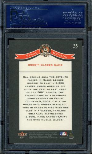2001 Fleer Ripken Commemorative 50000 #35 Cal Ripken Jr. PSA 10 #16861446 - Back