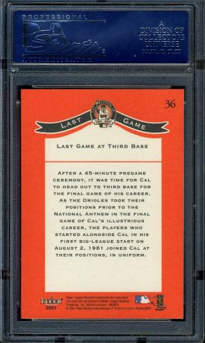 2001 Fleer Ripken Commemorative 50000 #36 Cal Ripken Jr. PSA 10 #16861447 - Back