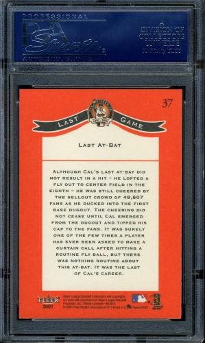 2001 Fleer Ripken Commemorative 50000 #37 Cal Ripken Jr. PSA 10 #16861448 - Back