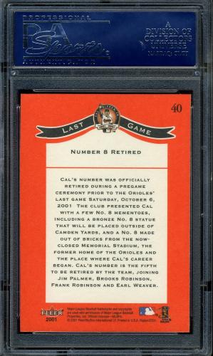 2001 Fleer Ripken Commemorative 50000 #40 Cal Ripken Jr. PSA 10 #16861451 - Back