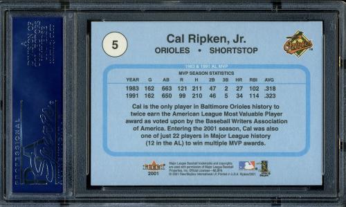 2001 Fleer Ripken Commemorative 2632 Glossy #05 Cal Ripken Jr. PSA 9 #16861473 - Back