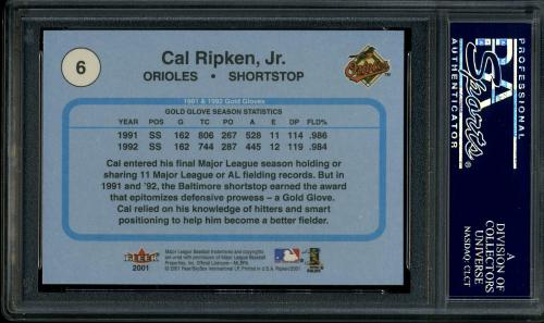 2001 Fleer Ripken Commemorative 2632 Glossy #06 Cal Ripken Jr. PSA 10 #23091467 - Back