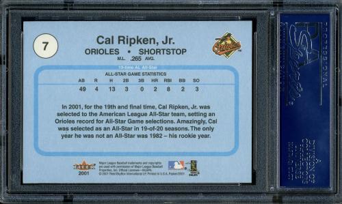 2001 Fleer Ripken Commemorative 2632 Glossy #07 Cal Ripken Jr. PSA 9 #16861474 - Back