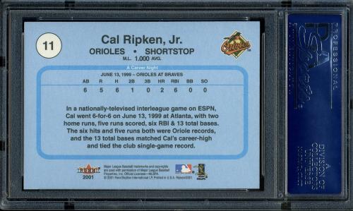 2001 Fleer Ripken Commemorative 2632 Glossy #11 Cal Ripken Jr. PSA 10 #16861475 - Back