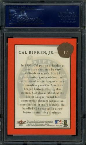 2001 Fleer Ripken Commemorative 2632 Glossy #17 Cal Ripken Jr. PSA 10 #21360992 - Back