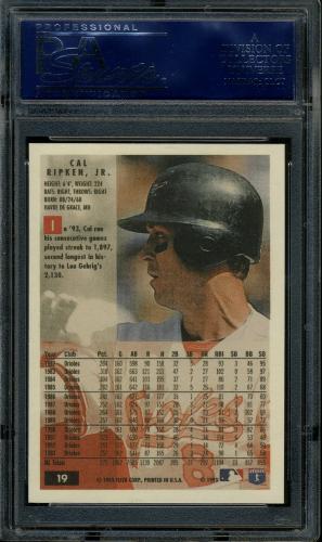 2001 Fleer Ripken Commemorative 2632 Glossy #53 Cal Ripken Jr. PSA 10 #20914419 - Back