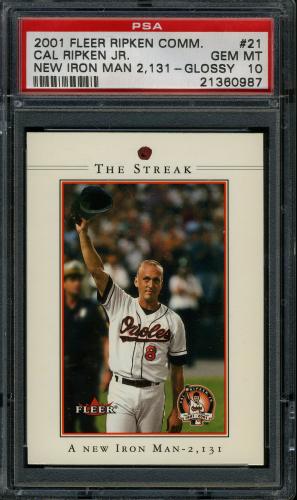 2001 Fleer Ripken Commemorative 2632 Glossy #21 Cal Ripken Jr. PSA 10 #21360987