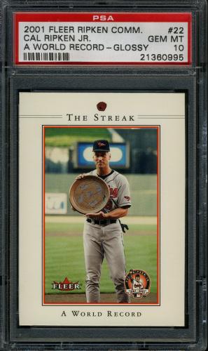 2001 Fleer Ripken Commemorative 2632 Glossy #22 Cal Ripken Jr. PSA 10 #21360995