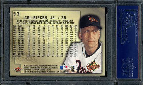 2001 Fleer Showcase #93 Cal Ripken PSA 10 #18687913 - Back