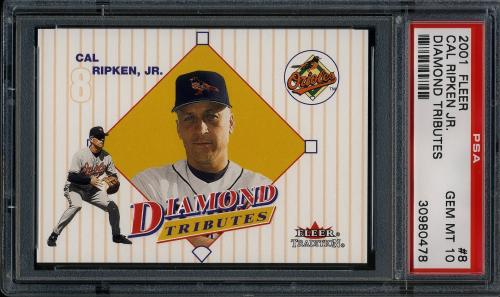 2001 Fleer Tradition Diamond Tributes #8 Cal Ripken PSA 10 #30980478