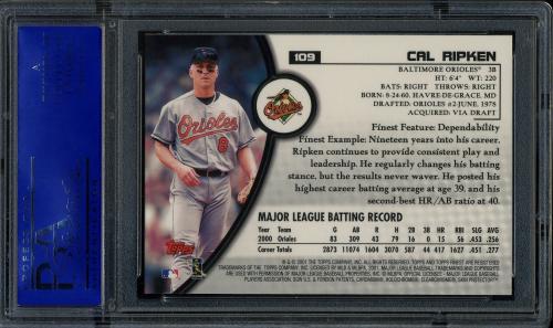2001 Finest #109 Cal Ripken PSA 10 #11786477 - Back