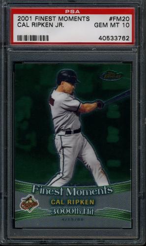 2001 Finest Moments #FM20 Cal Ripken PSA 10 #40533762