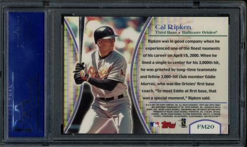 2001 Finest Moments #FM20 Cal Ripken PSA 10 #40533762 - Back