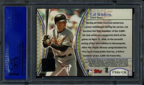 2001 Finest Moments Refractors Autograph [Black Ink] #FMA-CR Cal Ripken PSA 8 #30980465 - Back