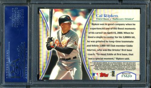 2001 Finest Moments Refractors #FM20 Cal Ripken PSA 10 #16757239 - Back