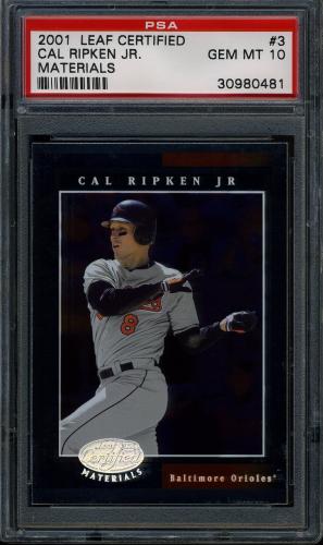 2001 Leaf Certified Materials #3 Cal Ripken PSA 10 #30980481