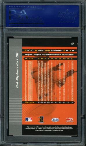 2001 Leaf Limited #008 Cal Ripken PSA 10 #14089520 - Back