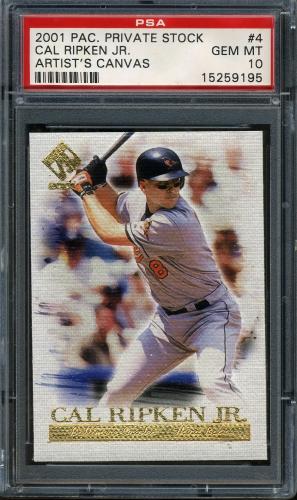 2001 Pacific Private Stock Artist's Canvas #4 Cal Ripken PSA 10 #15259195